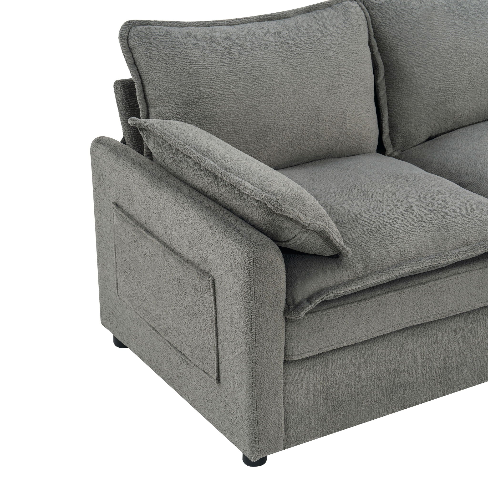 Modern 3 Seater Sofa With Side Storage Pockets For Living Room by HouseOfZazla