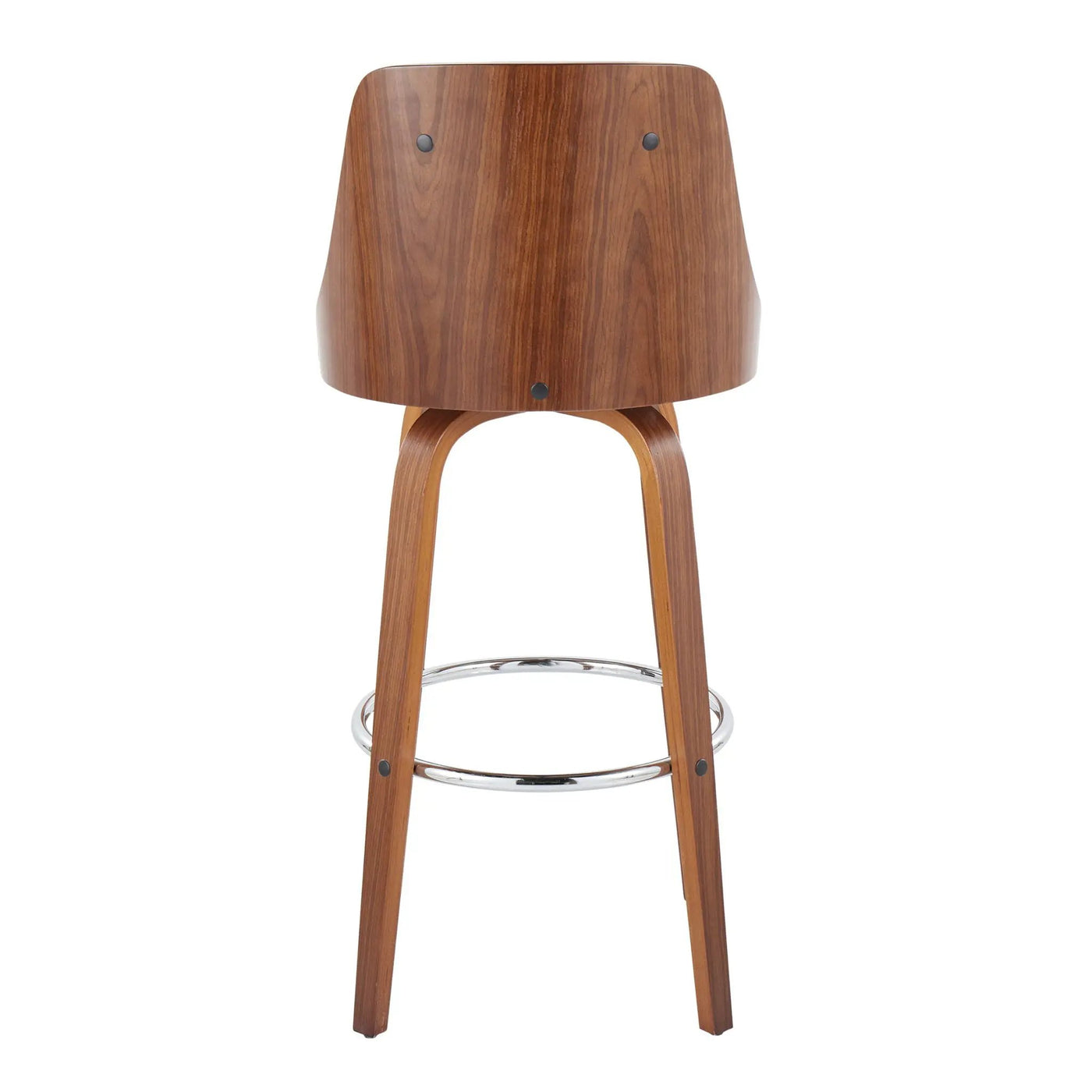 Gianna - Mid Century Modern Fixed Height Barstool With Swivel With Round Footrest (Set of 2) by HouseOfZazla