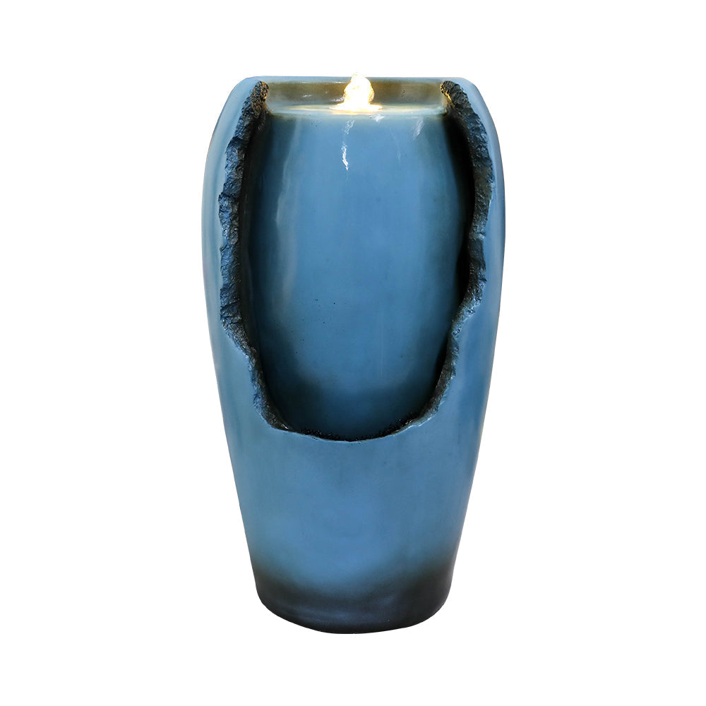 Resin Blue Vase Water Fountain Tabletop with LED, photo 4 of 10
