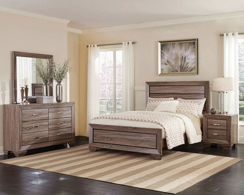 Kauffman 4-piece Eastern King Bedroom Set Washed Taupe by Unique Piece Furniture