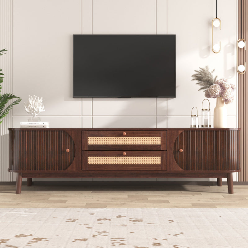 Modern Farmhouse Rattan TV Stand by BLAKHOM