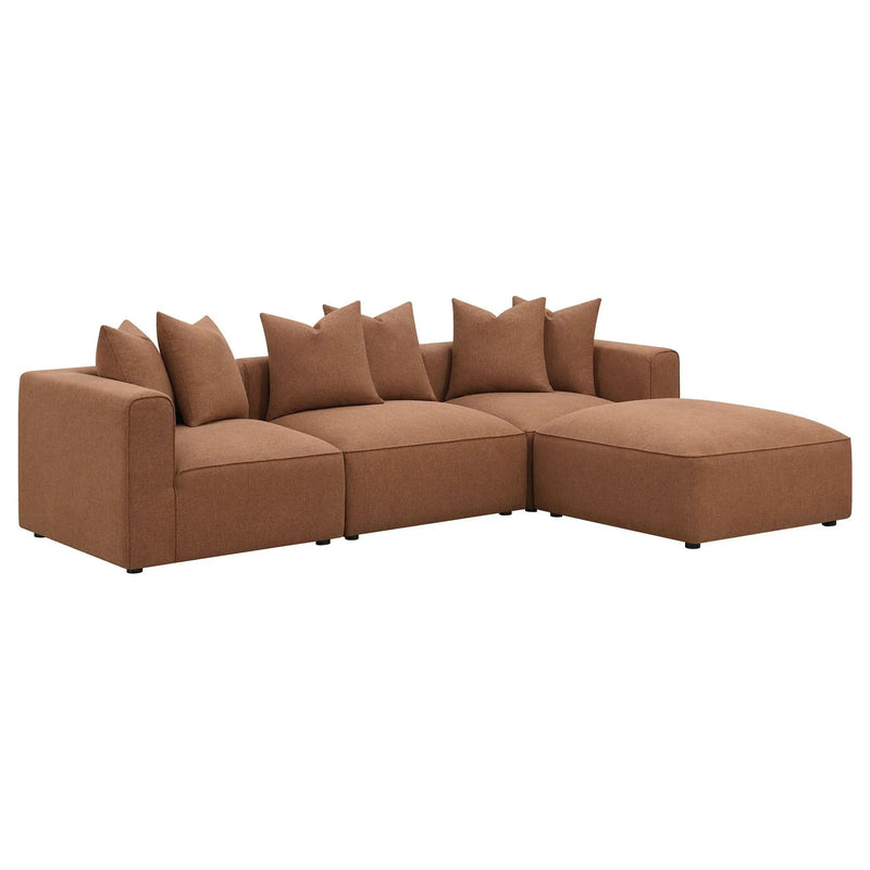 Jennifer Square Upholstered Ottoman Terracotta by Unique Piece Furniture