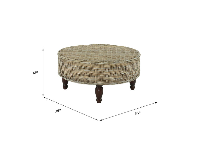 Round Rattan Wicker Indoor Living Coffee Table by HouseOfZazla