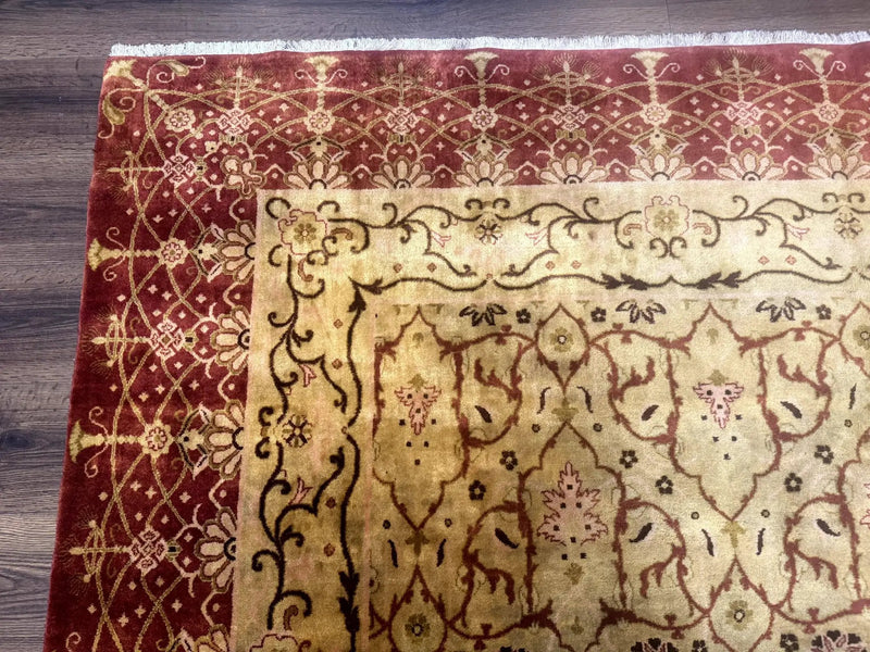 Pak Persian Rug 8x10, Allover Pattern, Gold-Tan, Fine 200 KPSI by Jewel Rugs
