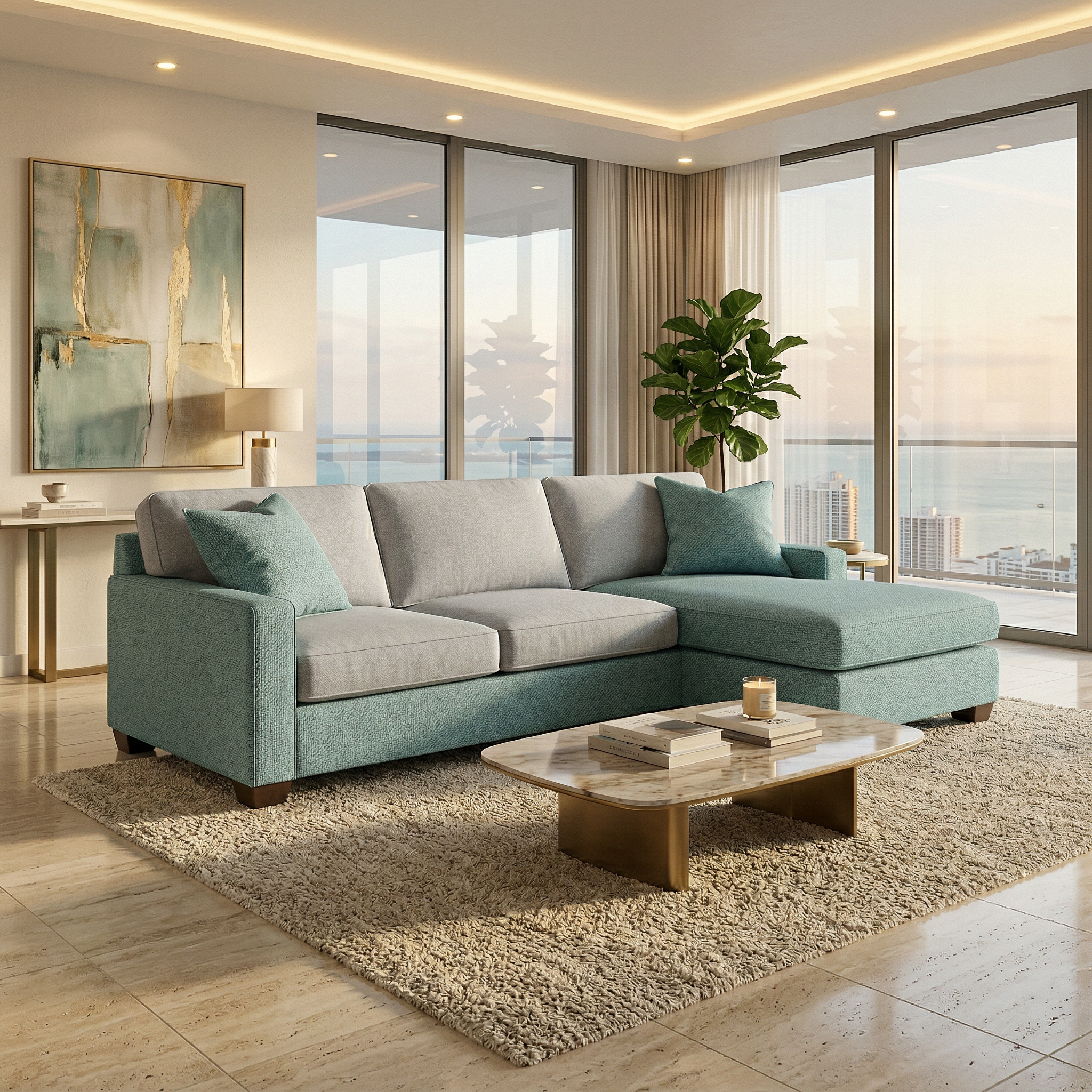 Clifford Sectional Sofa – Made in USA with Custom Fabric Options by HouseOfZazla