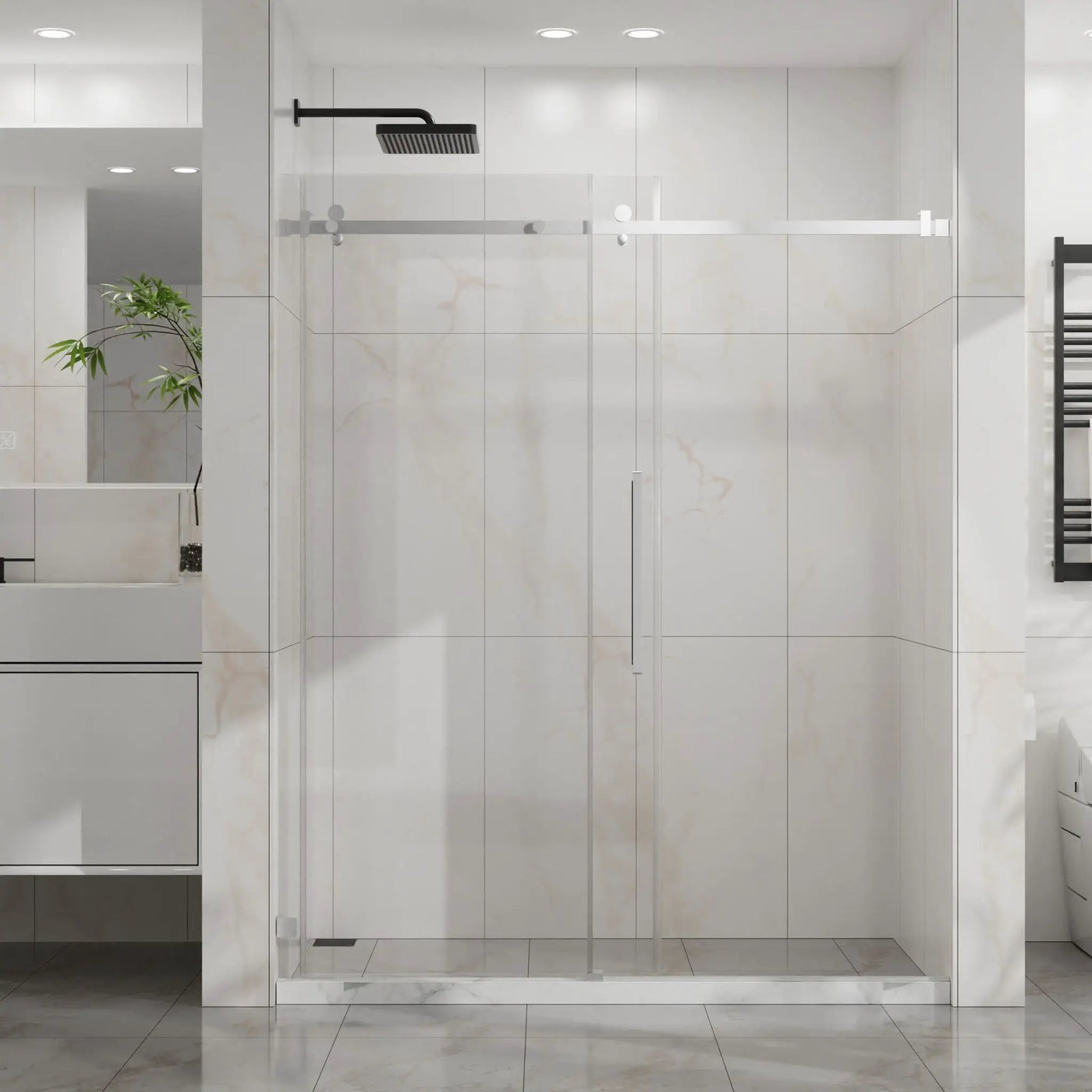 Frameless Tub Sliding Shower Door With Easy Clean Coating by HouseOfZazla