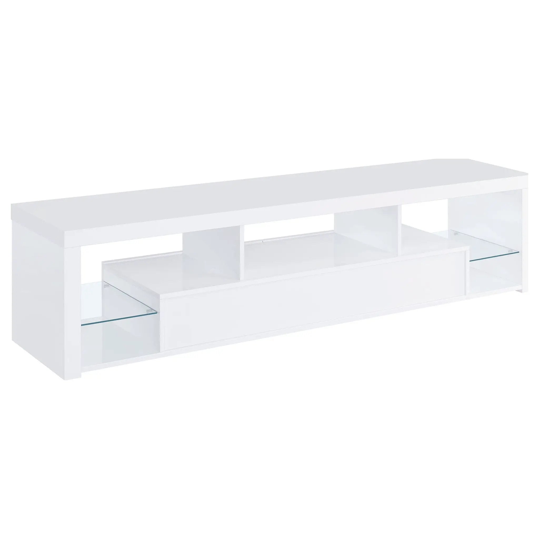 Jude 2-drawer Engineered Wood 71-inch TV Stand High Gloss White by Unique Piece Furniture