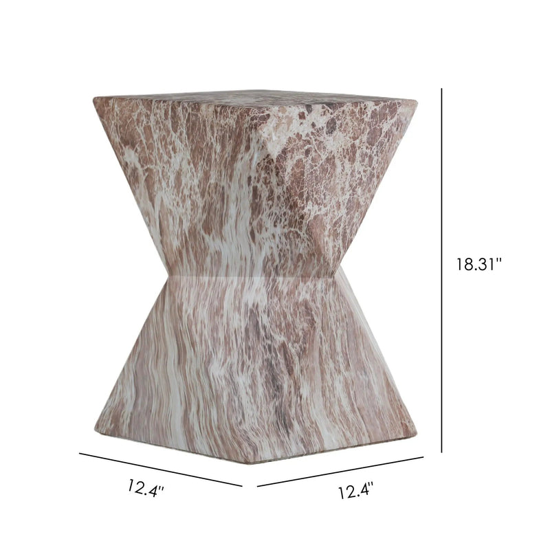 Round Outdoor Geometric End Table - Marble by Unique Piece Furniture