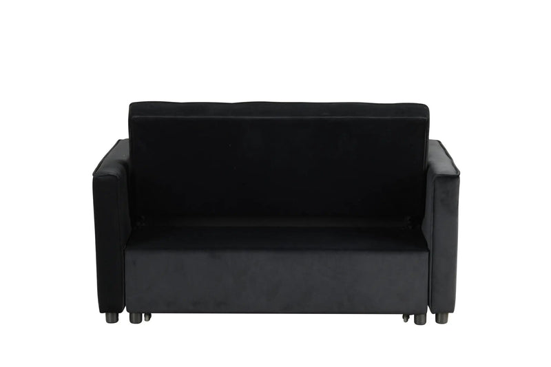 Maeve - Convertible Sleeper Loveseat With Tufting and Side Pocket - Black by Unique Piece Furniture