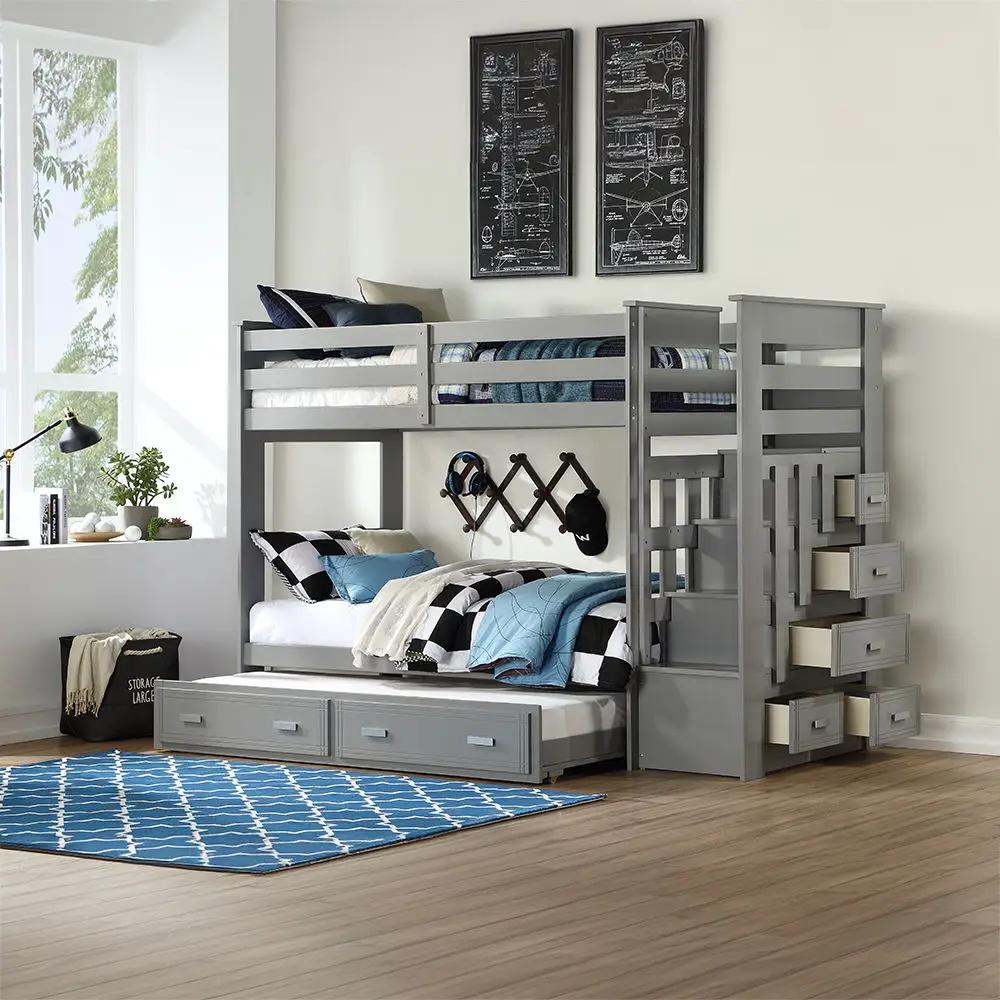 Allentown - Bunk Bed w/Storage Ladder & Trundle by Unique Piece Furniture