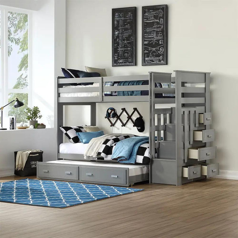 Allentown - Bunk Bed w/Storage Ladder & Trundle by Unique Piece Furniture