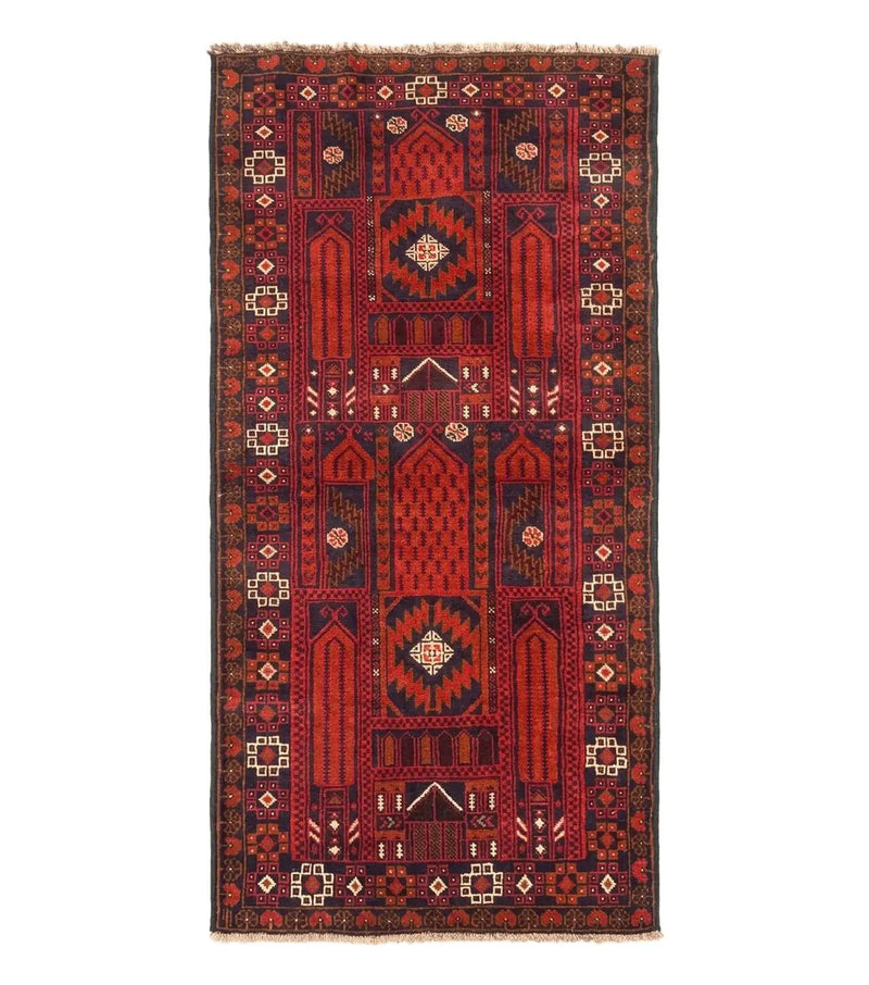 Afghan Rug 3x7, Balouch Carpet, Tribal Rug, Red, New by Jewel Rugs