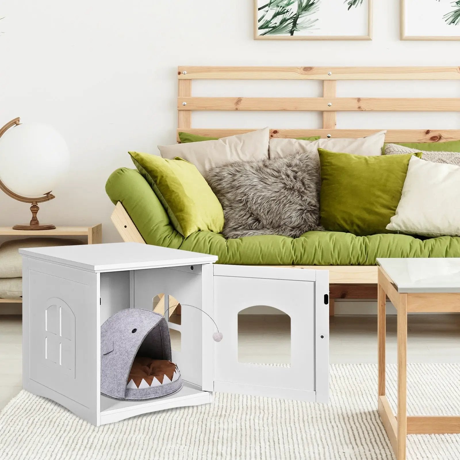 Side Table Nightstand Decorative Cat House by DirectDeals
