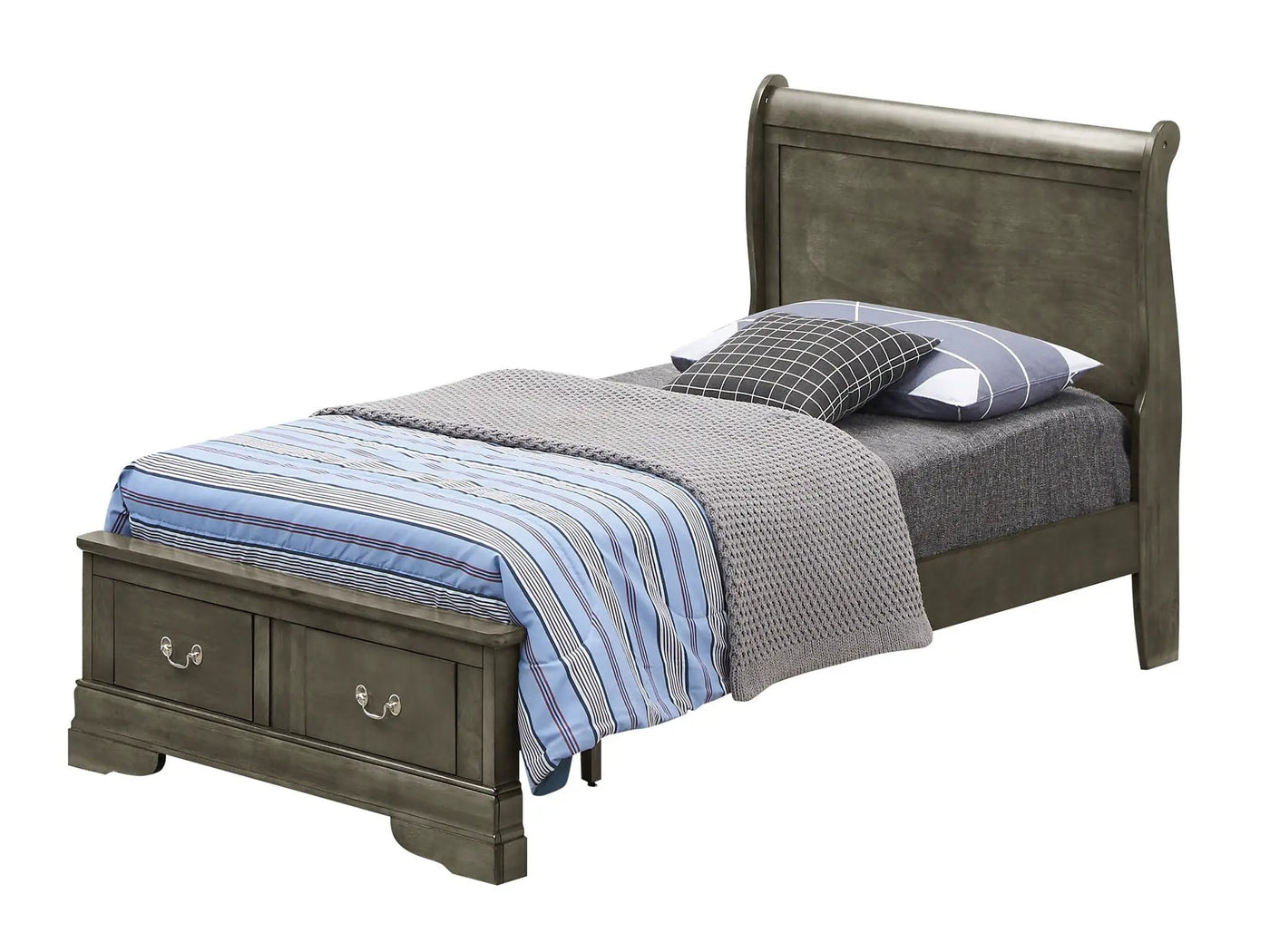 Upholstered Panel Sleigh Bed Design by HouseOfZazla