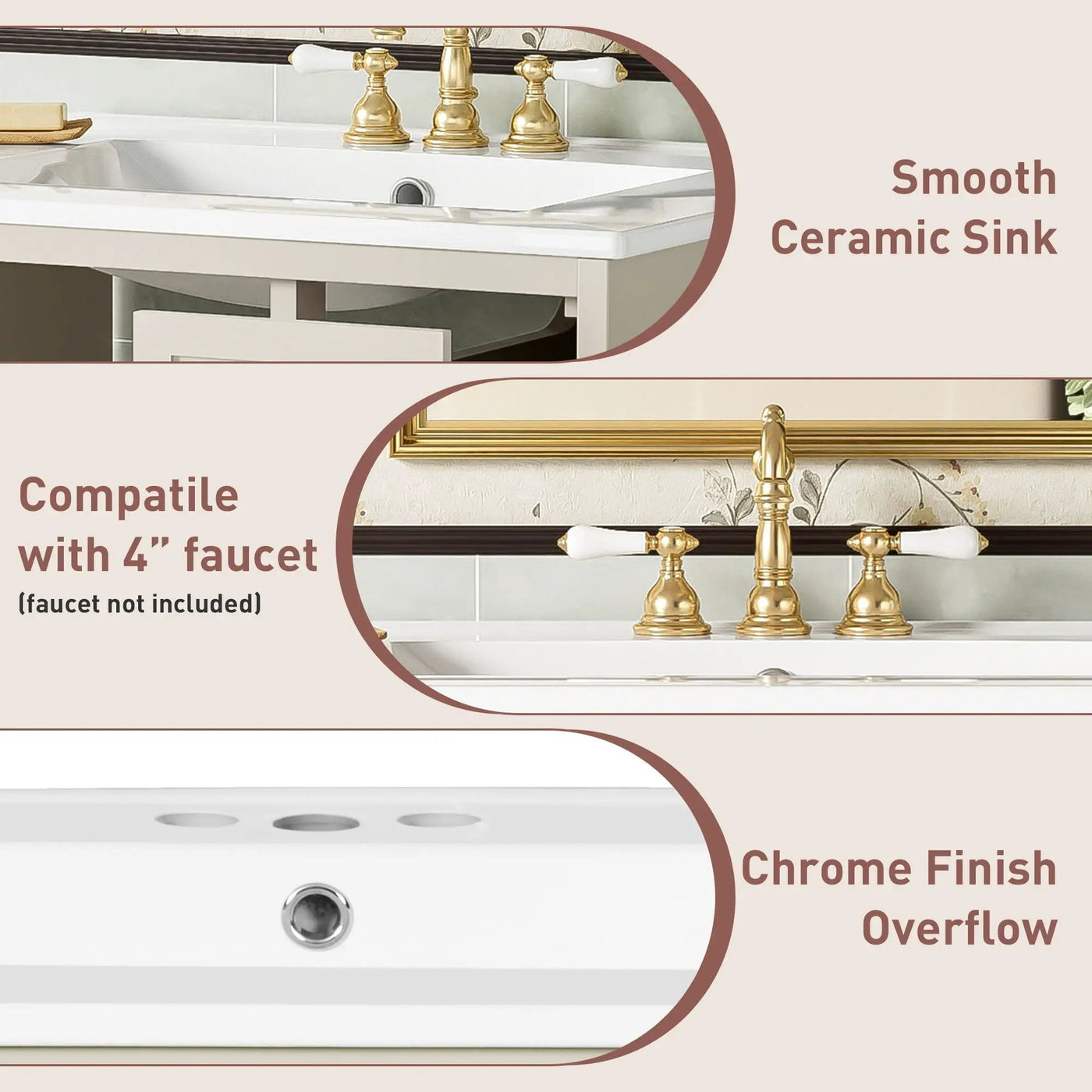 Wall-Mounted Bathroom Vanity Set With Sink, 2 Drawers And Soft-Close Door by Unique Piece Furniture