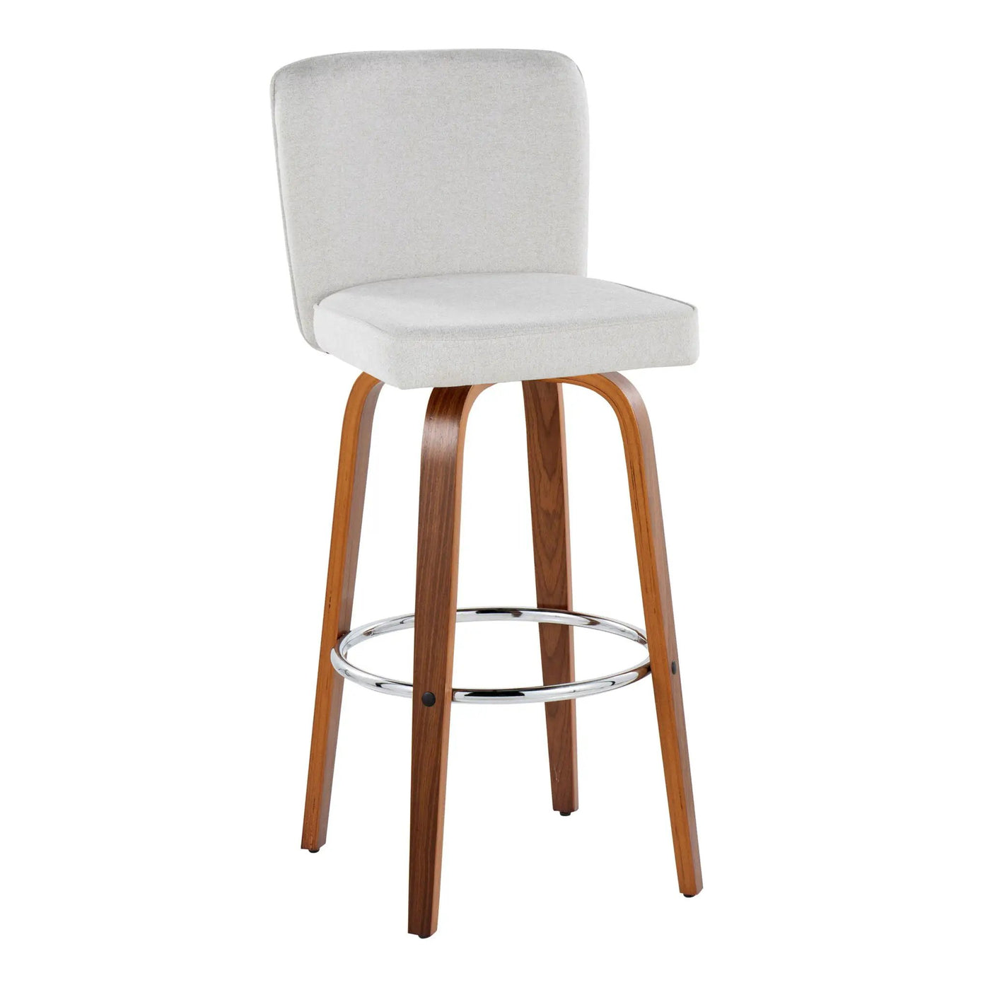 Henry - Contemporary Fixed Height Barstool With Swivel With Round Footrest (Set of 2) by HouseOfZazla