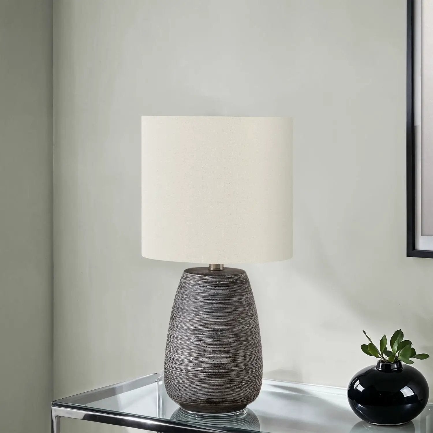 Lighting, Table Lamp, Ceramic, Contemporary - Gray / Cream by Unique Piece Furniture