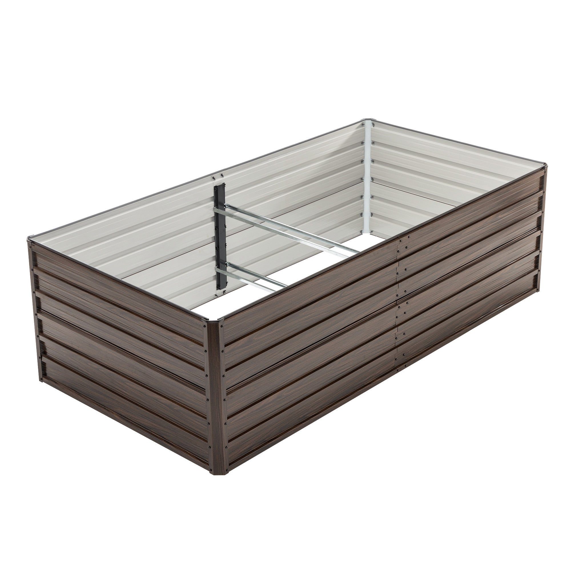 Woodgrain Aesthetic & Metal Strength: 8x4x2FT Galvanized Raised Garden Bed Kit by HouseOfZazla