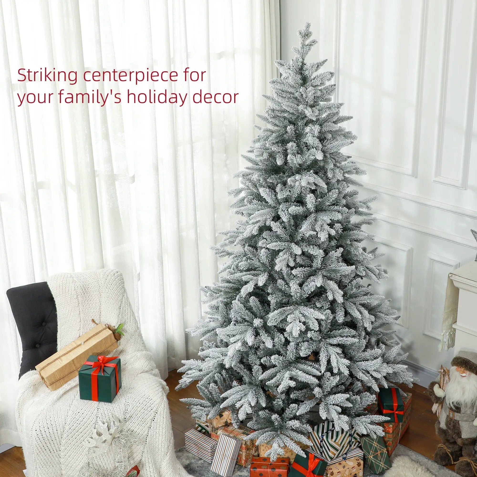 HOMCOM 7ft Snow Flocked Artificial Christmas Tree by HouseOfZazla