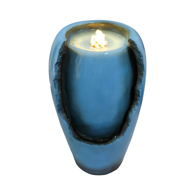 Resin Blue Vase Water Fountain Tabletop with LED, photo 6 of 10