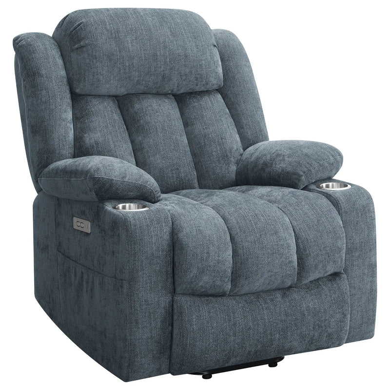 Houston Upholstered Power Lift Recliner Slate Blue by Unique Piece Furniture