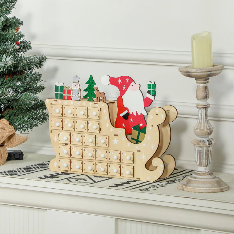 HOMCOM Christmas Advent Calendar with 24 Countdown Drawers by HouseOfZazla