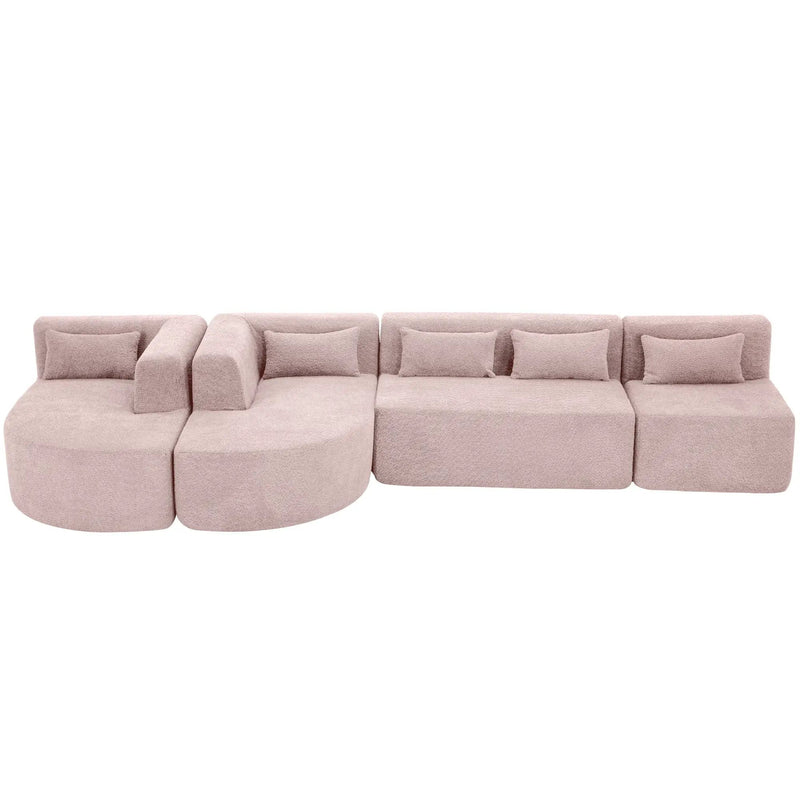 Upholstered Sofa Free Combined Sofa Couch With 2 Chaise Lounge And Five Back Pillows For Living Room by HouseOfZazla