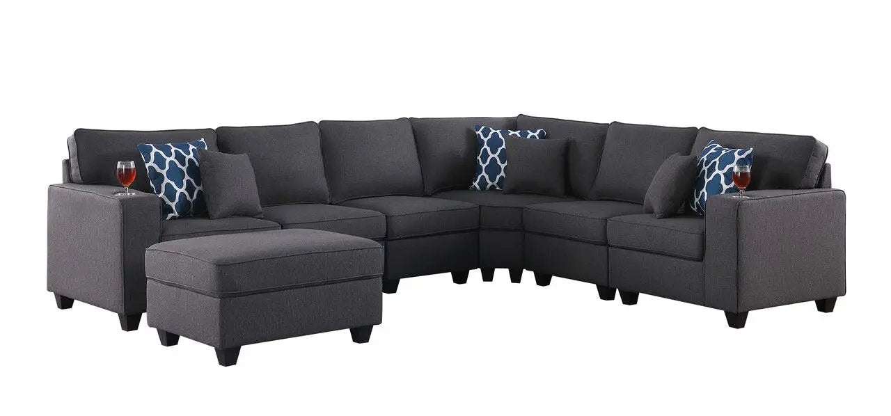 Cooper - Sectional Sofa With Ottomans And Cupholder by HouseOfZazla