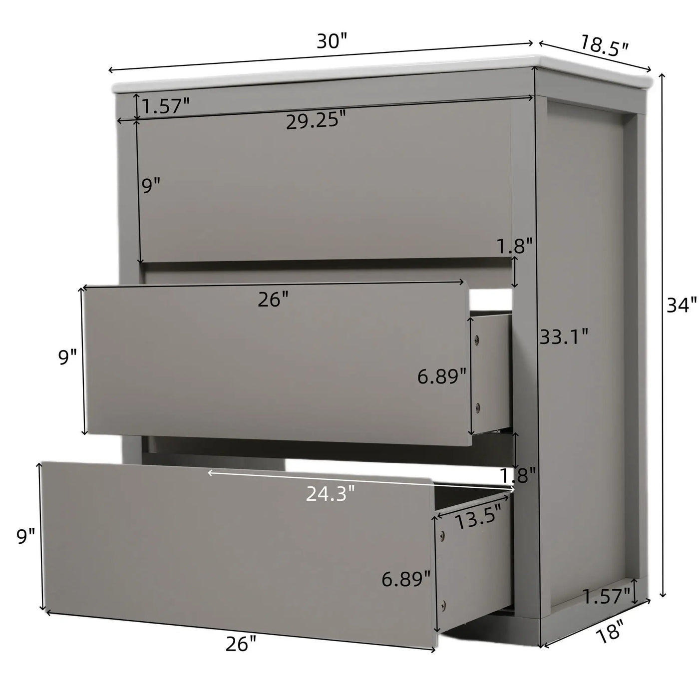 Freestanding Bathroom Vanity with Ceramic Sink and 2 Full Extension Drawers by HouseOfZazla