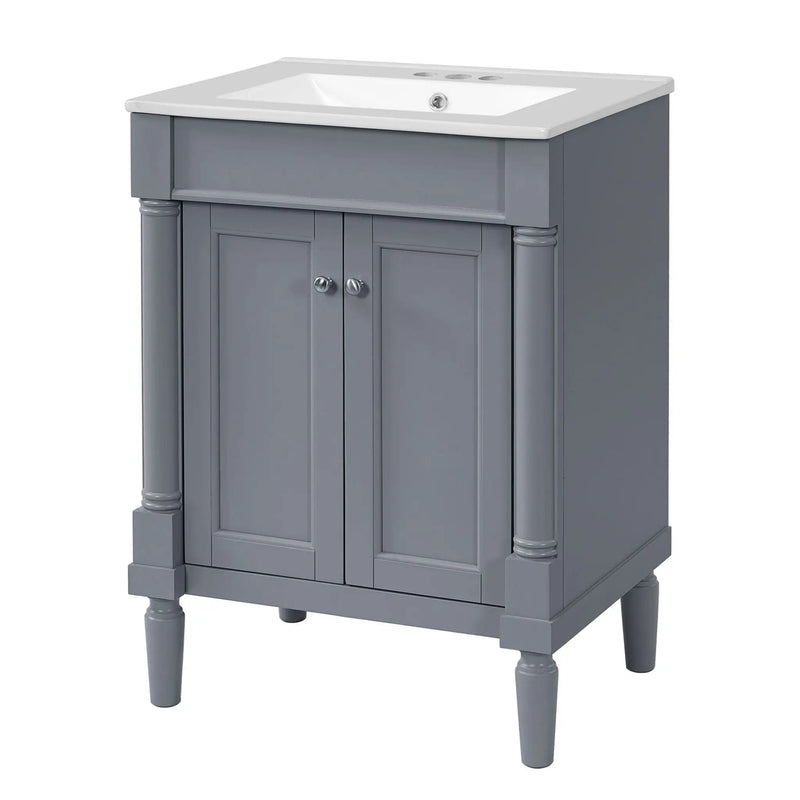 Bathroom Vanity With Top Sink, 2 Tier Storage Cabinet by Unique Piece Furniture