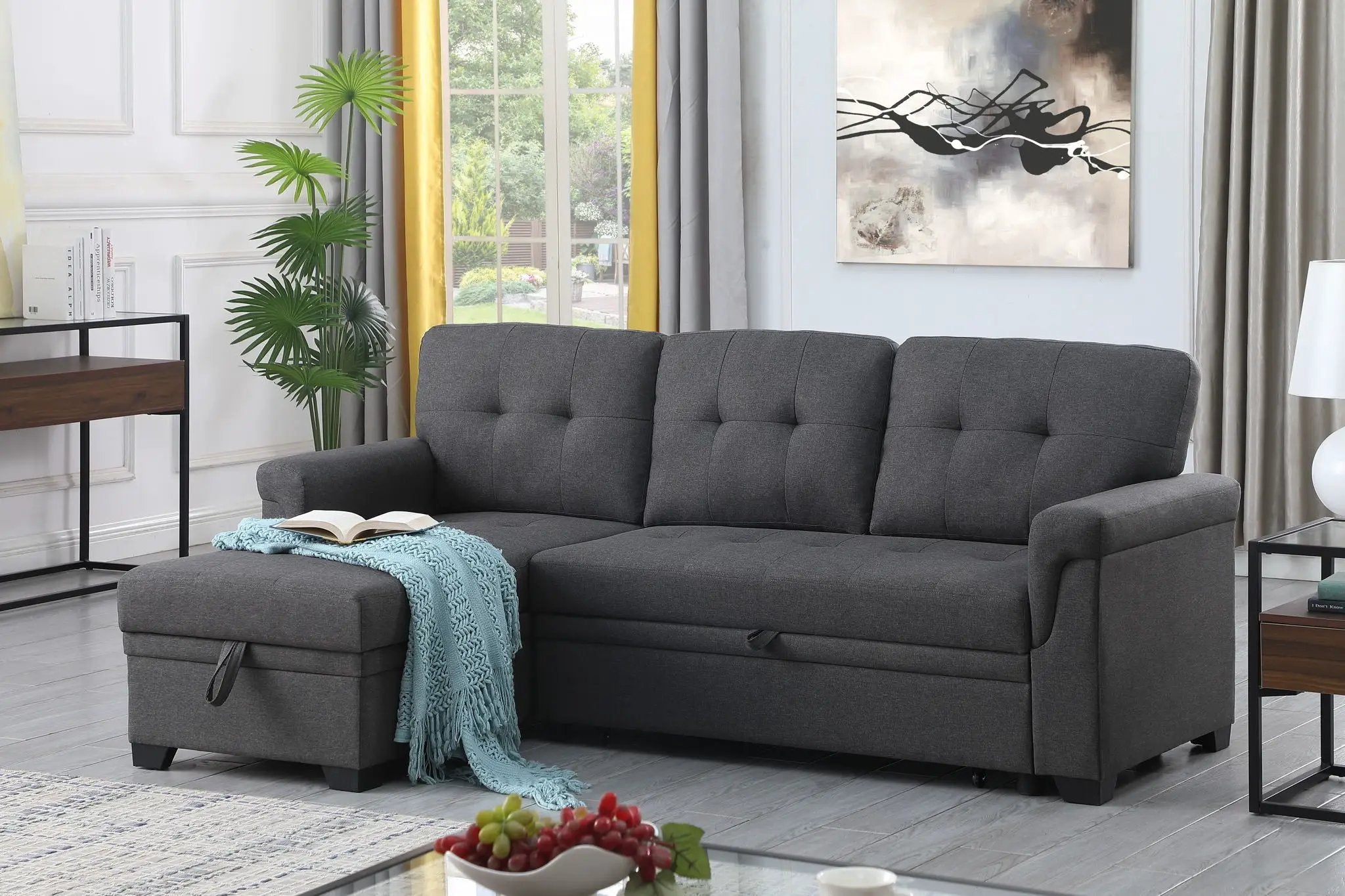 Lucca - Reversible Sleeper Sectional Sofa With Storage Chaise by Unique Piece Furniture