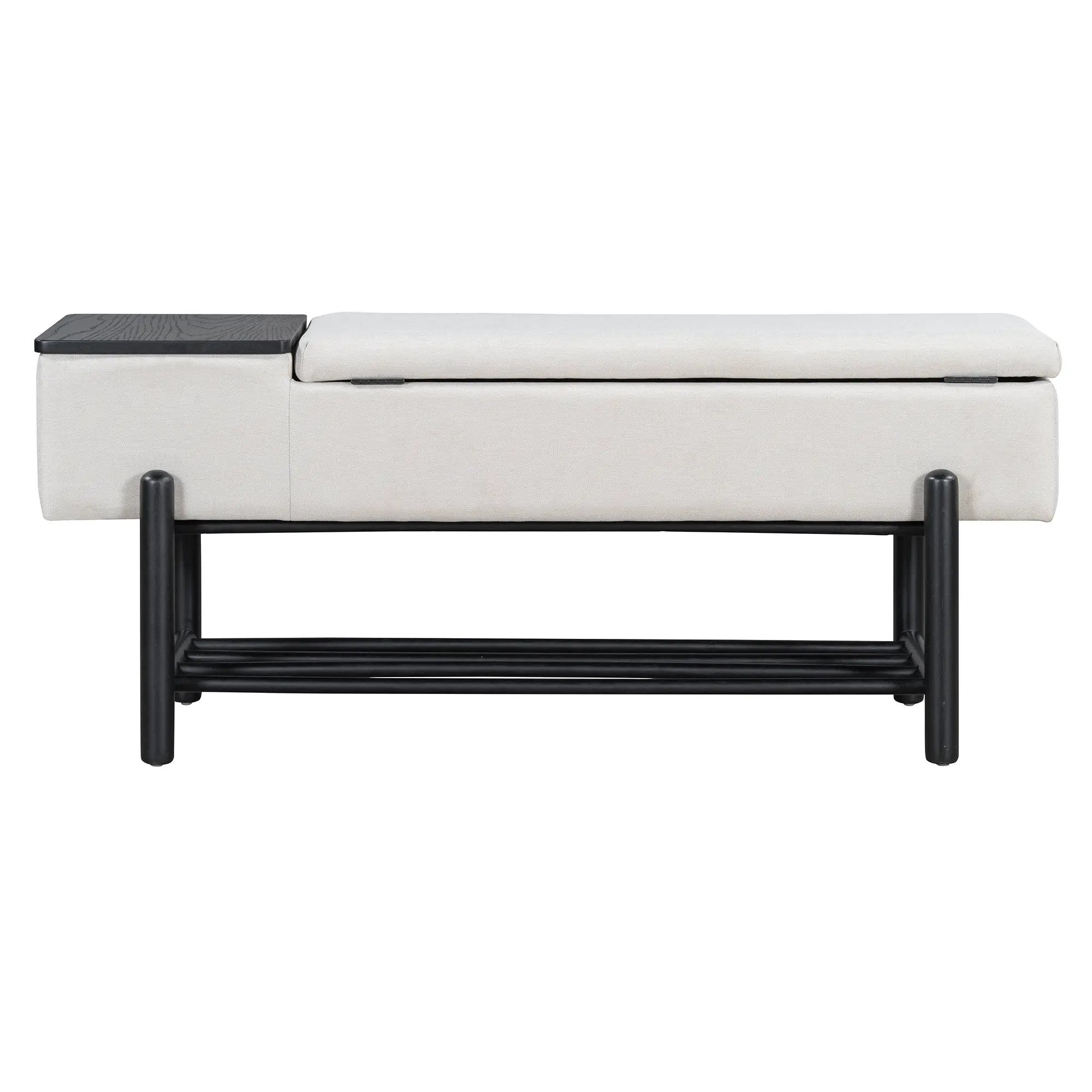 TREXM Farmhouse Upholstered Storage Bench with Hidden Compartment by HouseOfZazla