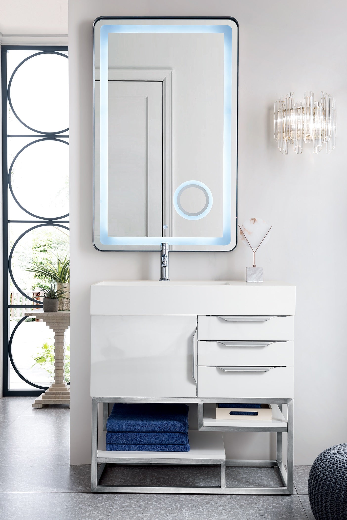 James Martin Columbia 36" Single Bathroom Vanity, Glossy White, view 7