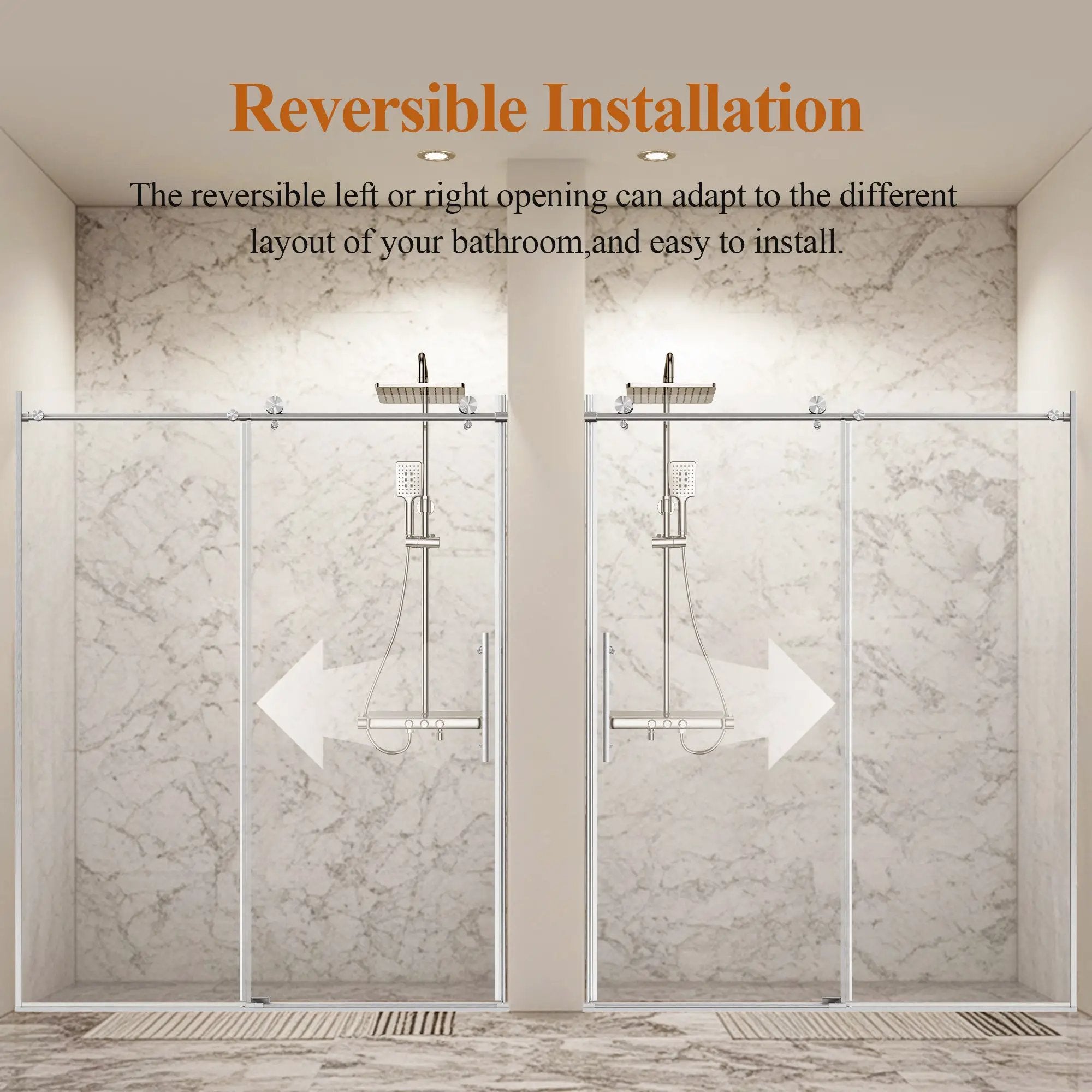 Frameless Sliding Shower Door in Brushed Nickel by HouseOfZazla
