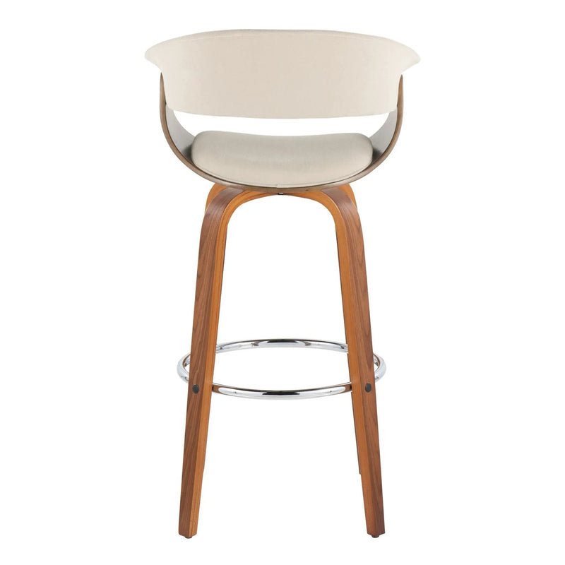 Vintage Mod - Mid Century Modern Fixed Height Barstool With Swivel With Round Footrest (Set of 2) by Unique Piece Furniture
