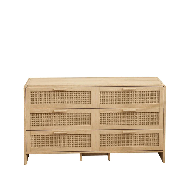 Modern Arc Shaped Corner Rattan Cabinet With 6 Drawers by Unique Piece Furniture
