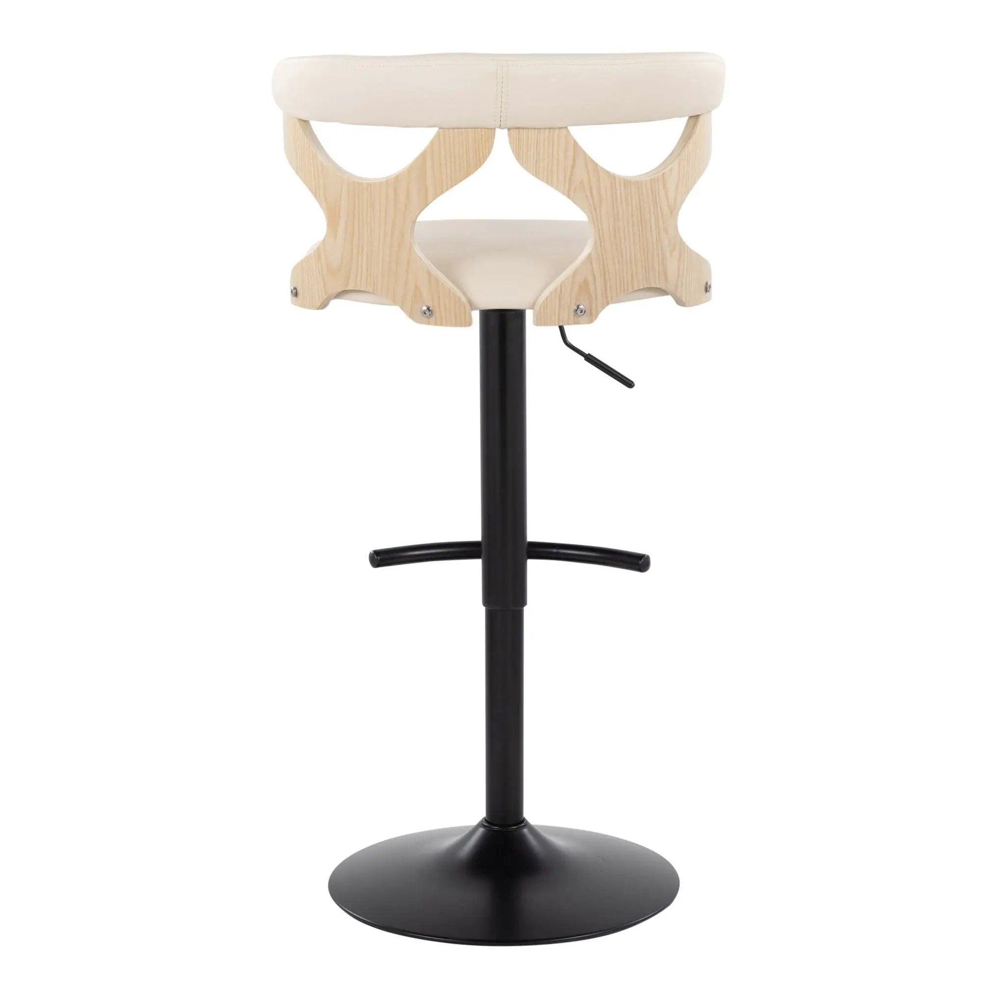 Gardenia - Contemporary Adjustable Barstool With Swivel With Rounded T Footrest (Set of 2) by Unique Piece Furniture