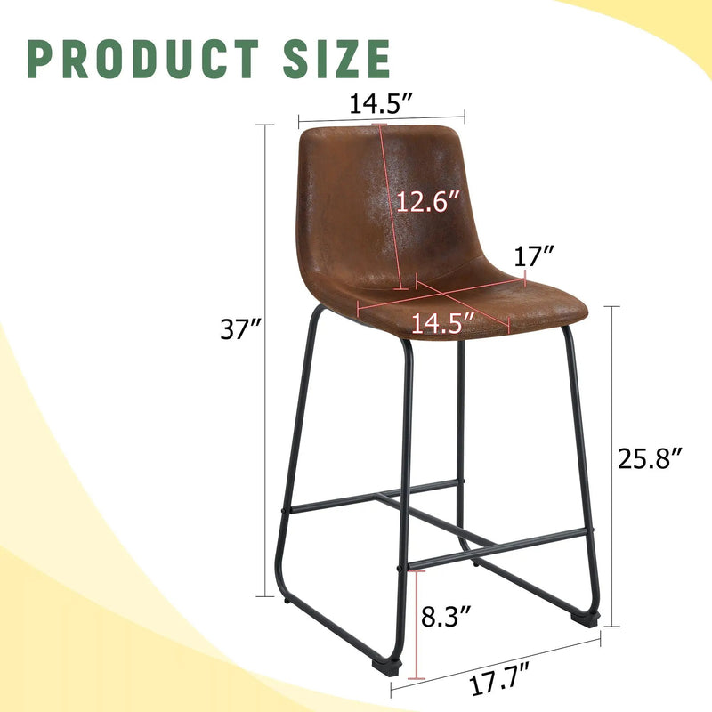 Retro Bar Chairs, Comfortable Stools (Set of 2) by HouseOfZazla