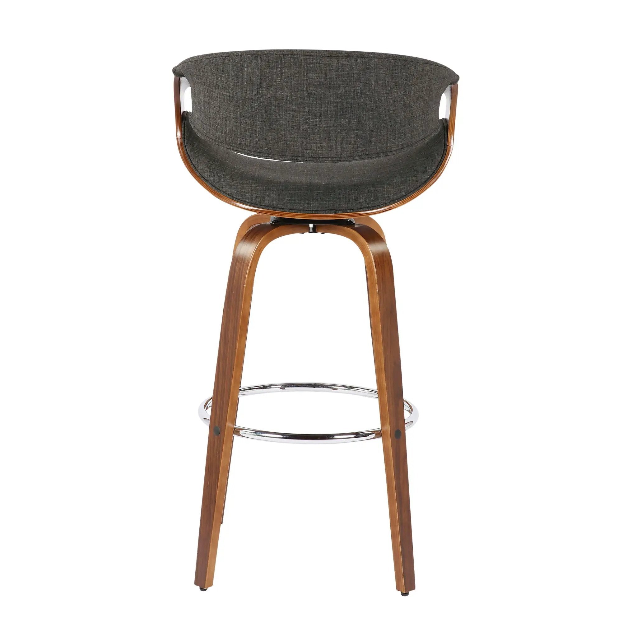Curvini Mid - Century Modern Fixed Height Barstool With Swivel (Set of 2) by Unique Piece Furniture