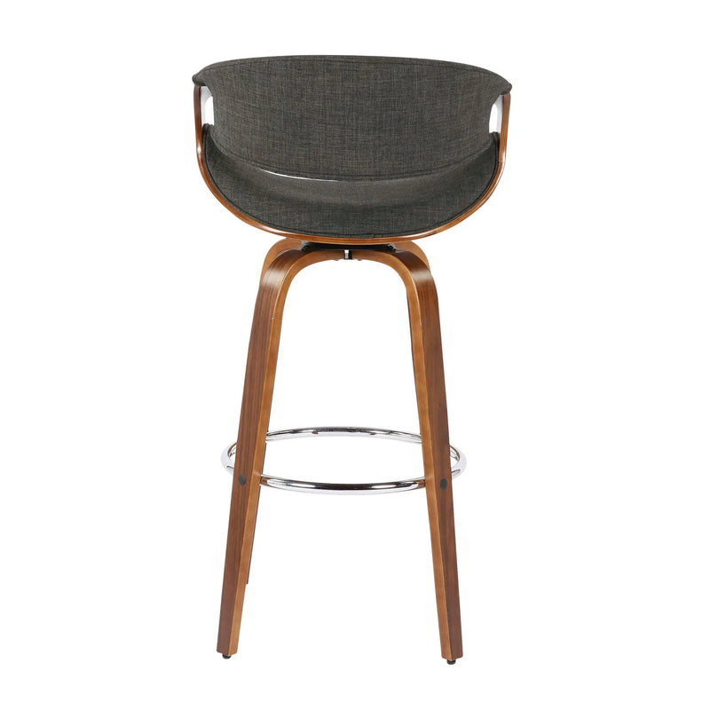 Curvini Mid - Century Modern Fixed Height Barstool With Swivel (Set of 2) by Unique Piece Furniture