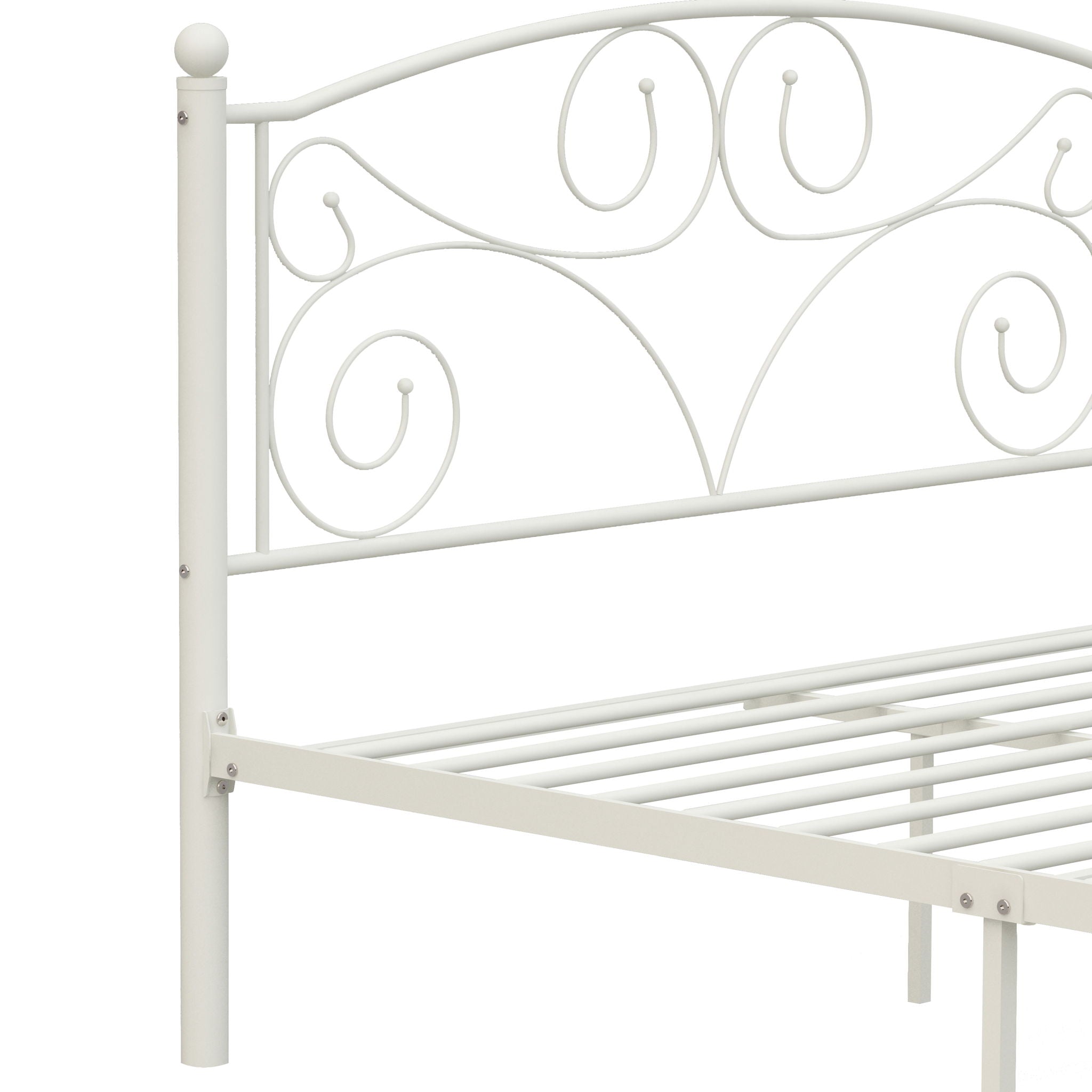 Full With Metal Frame Bed - White by HouseOfZazla