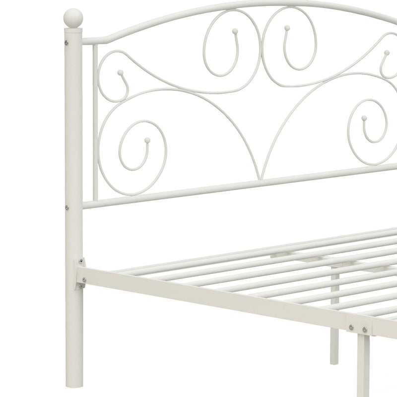 Full With Metal Frame Bed - White by HouseOfZazla