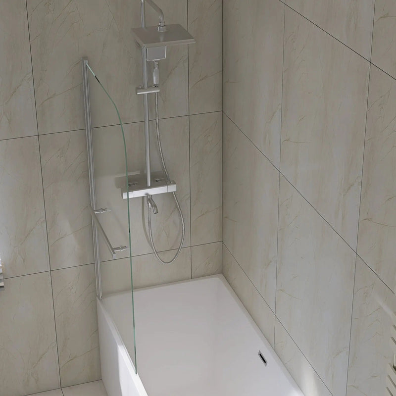 Bathtub Screen Framless Shower Door Tempered Glass Shower Panel - Transparent by HouseOfZazla