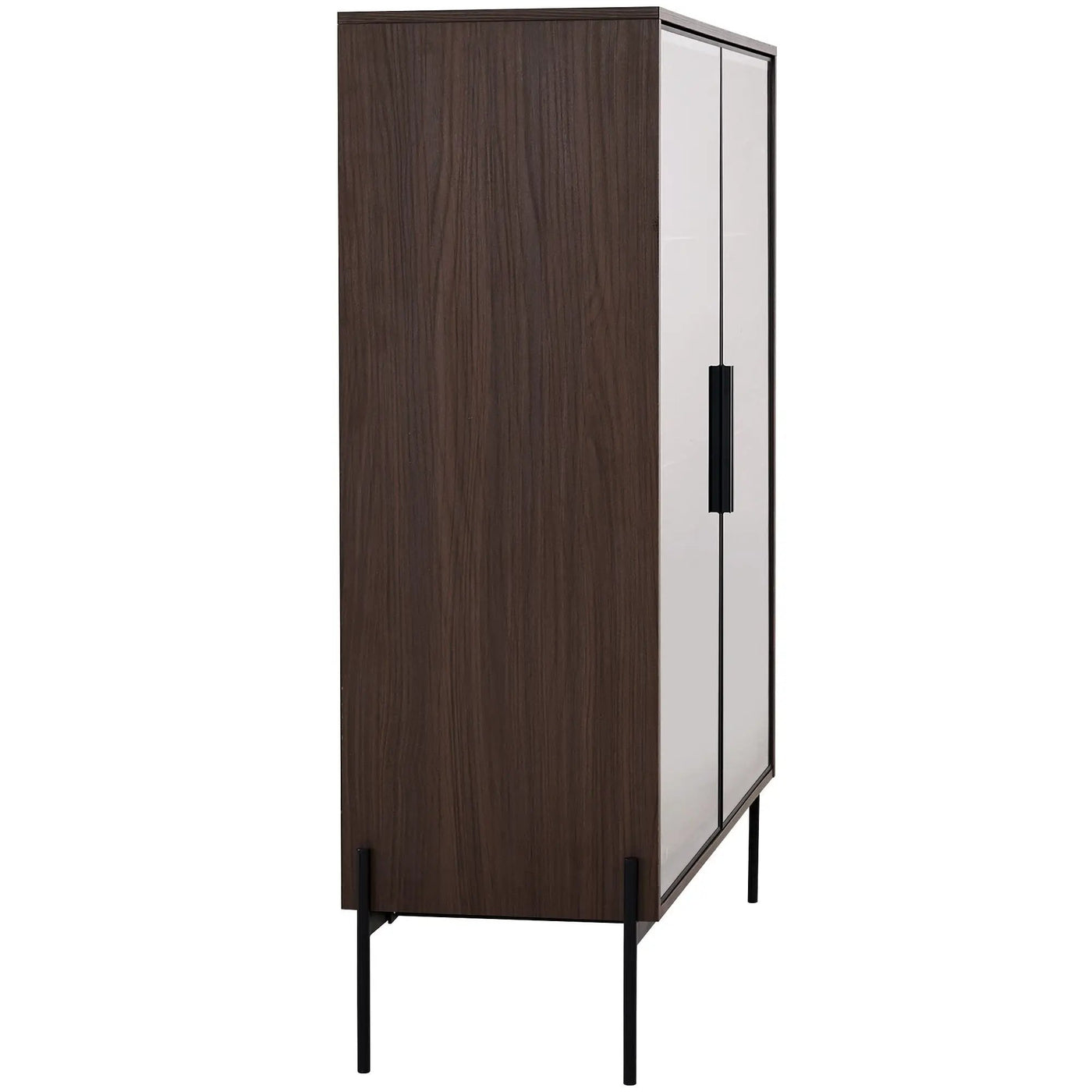 Modern Minimalist Style LED Curio Cabinet With Tempered Glass Door, Metal Legs by HouseOfZazla