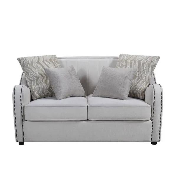 Mahler - Loveseat With 4 Pillows - Beige Linen by Unique Piece Furniture