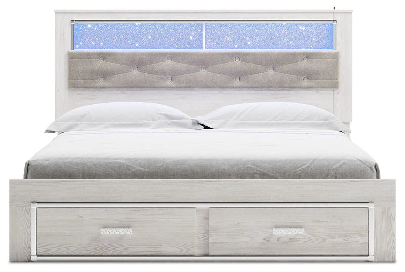 Altyra - King Upholstered Bookcase Bed With Storage - White by Unique Piece Furniture