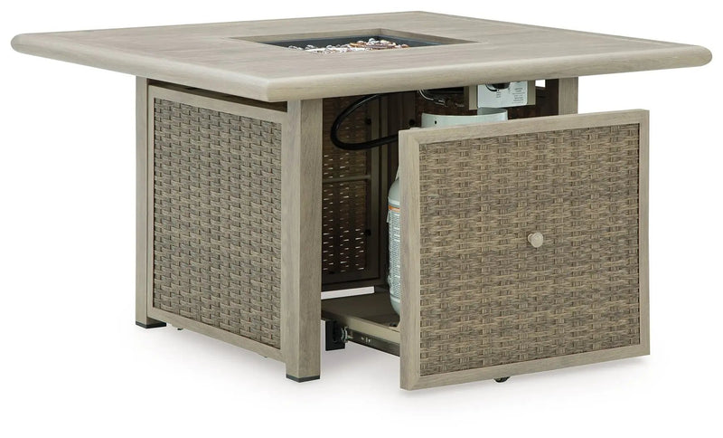 Cliff Trails - Square Fire Pit Table - Beige by Unique Piece Furniture