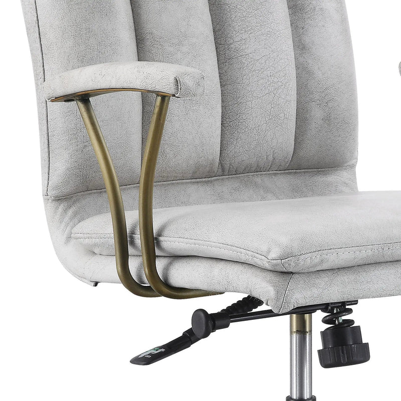 Damir - Vintage Top Grain Leather Office Chair - Antique White / Vintage by Unique Piece Furniture