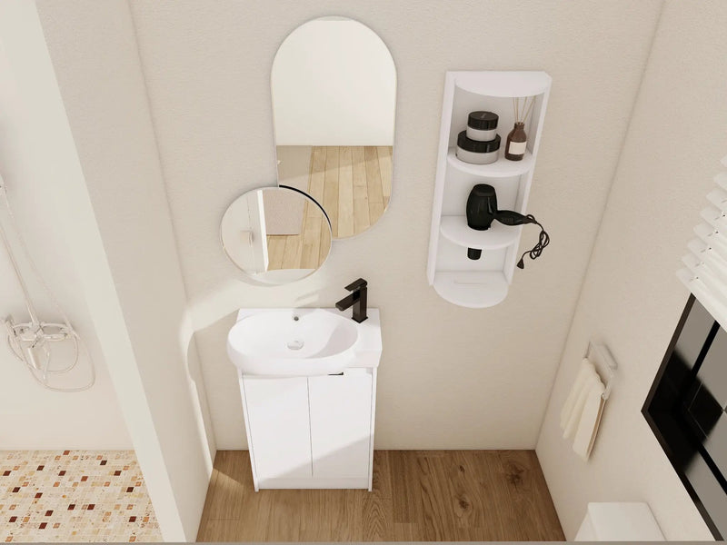 23" Freestanding Bathroom Vanity with Sink and Storage Rack by HouseOfZazla