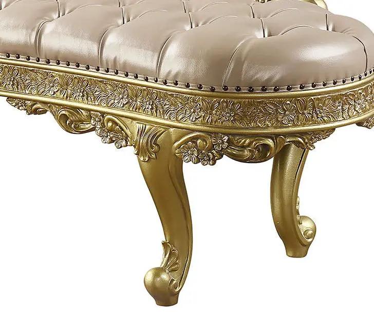 Cabriole - Synthetic Leather Bench - Gold by Unique Piece Furniture